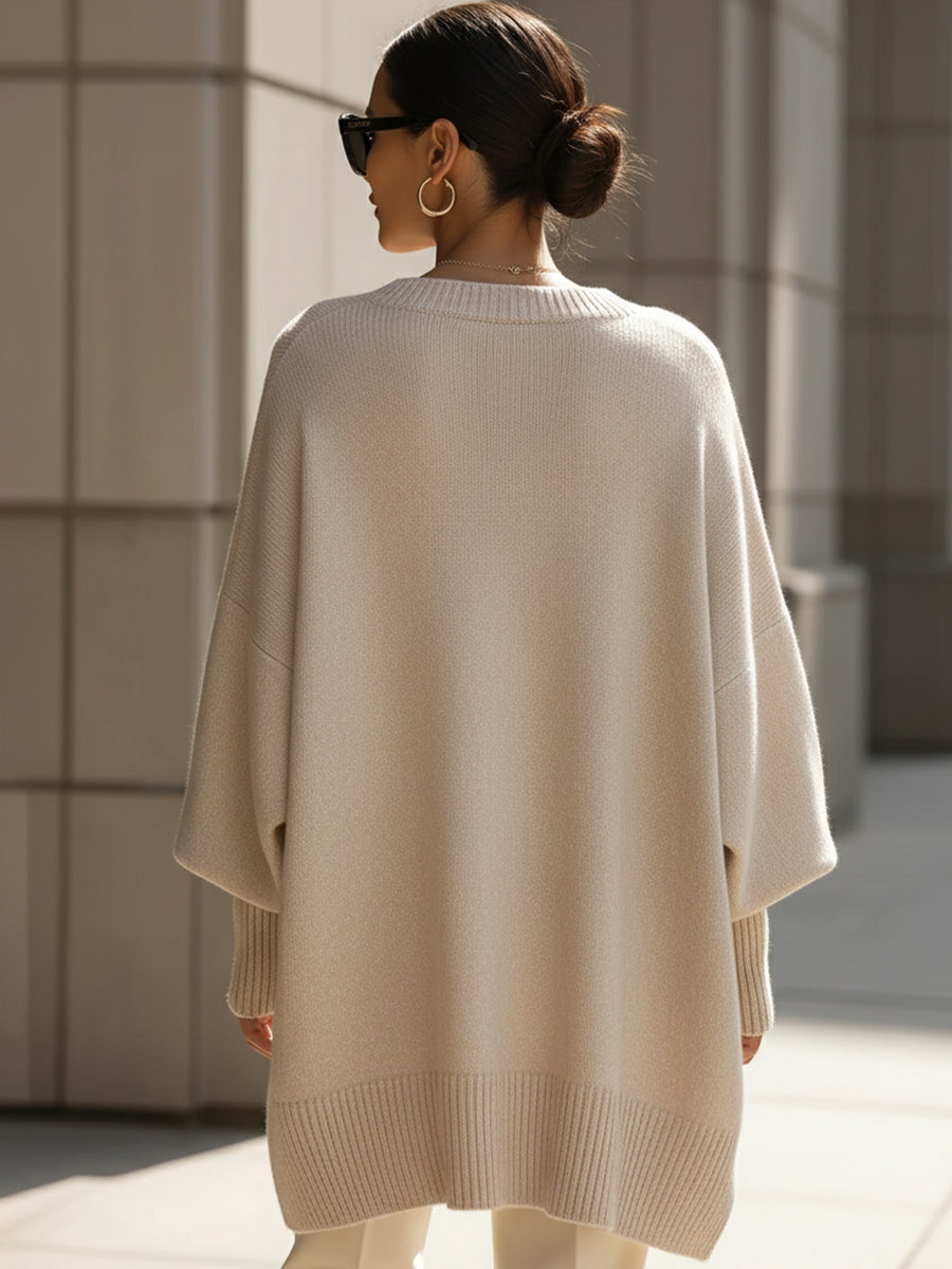 Jennifer | Oversized Draped Wide-Neck Jumper