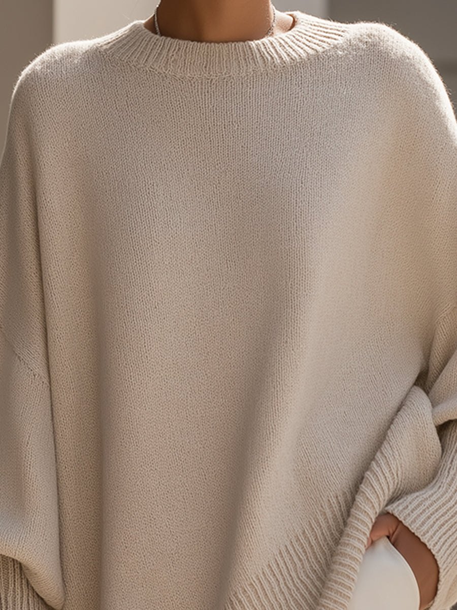 Jennifer | Oversized Draped Wide-Neck Jumper