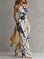 MARCELLA | HALTER WIDE-LEG JUMPSUIT