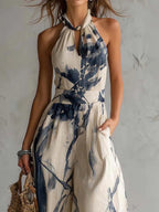 MARCELLA | HALTER WIDE-LEG JUMPSUIT