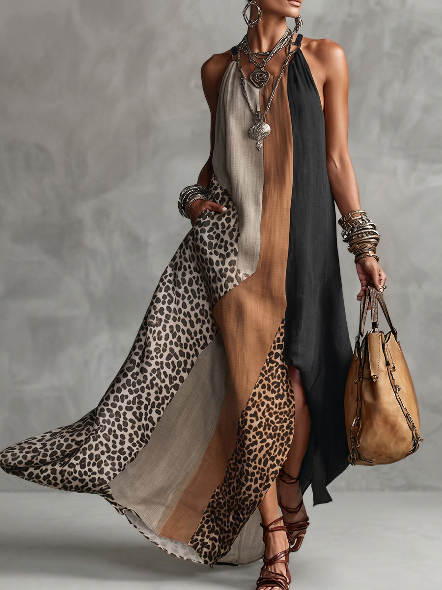 Elegant halter maxi dress with effortless style