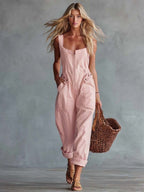 Effortless elegance in a relaxed denim jumpsuit