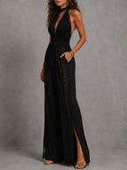 Diane Boho Lace Wide-Leg Jumpsuit