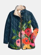 Amaya | Vintage Floral Print Quilted Jacket