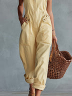 Effortless elegance in a relaxed denim jumpsuit