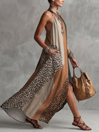 Elegant halter maxi dress with effortless style