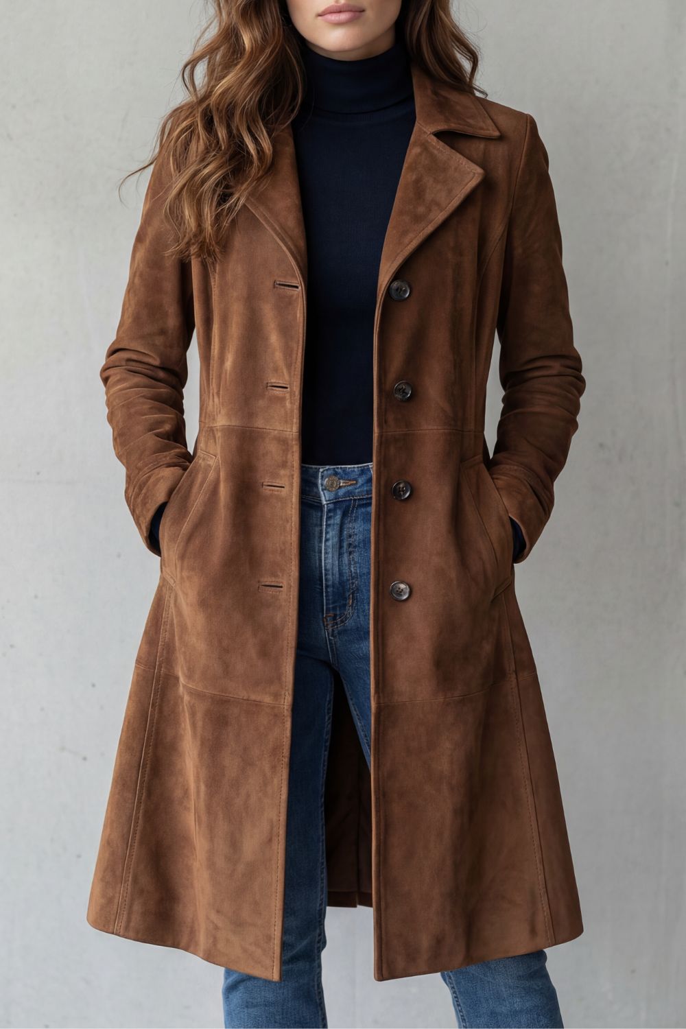 Disa | Vintage suede finish – Long coat