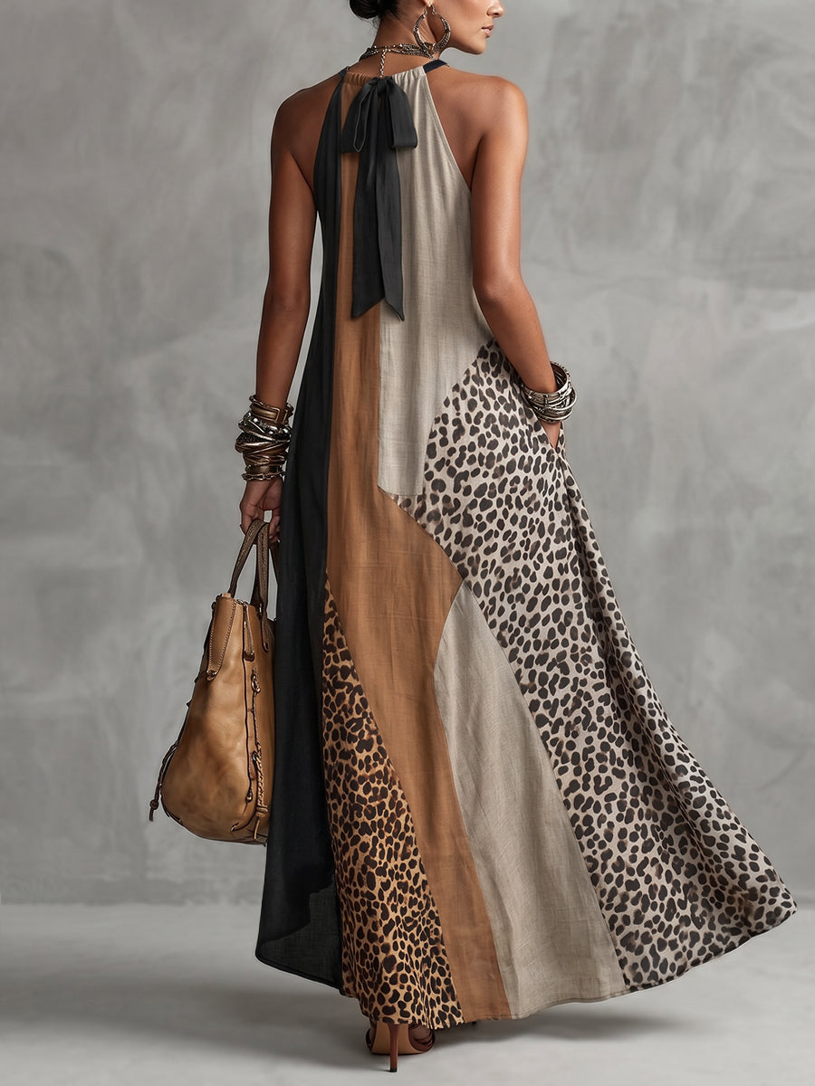 Elegant halter maxi dress with effortless style