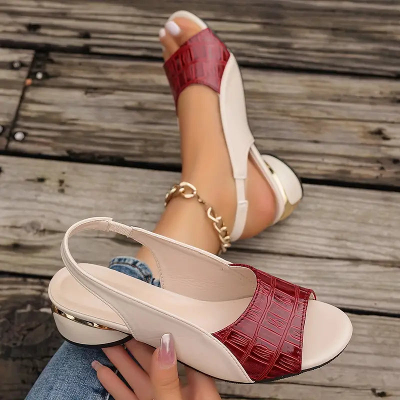 Elegant block-heel sandals for all-day comfort