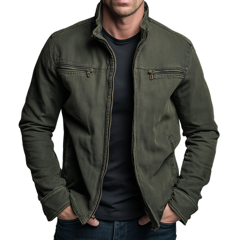 Marion | Men's Zip Jacket - Vintage Washed