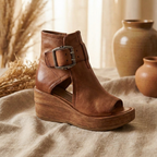 Elegant open wedge ankle boots for all-day comfort