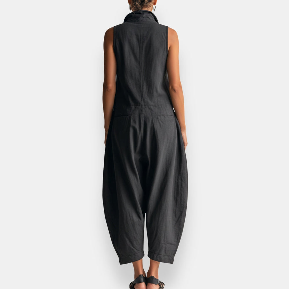 Relaxed Sleeveless Cargo Jumpsuit