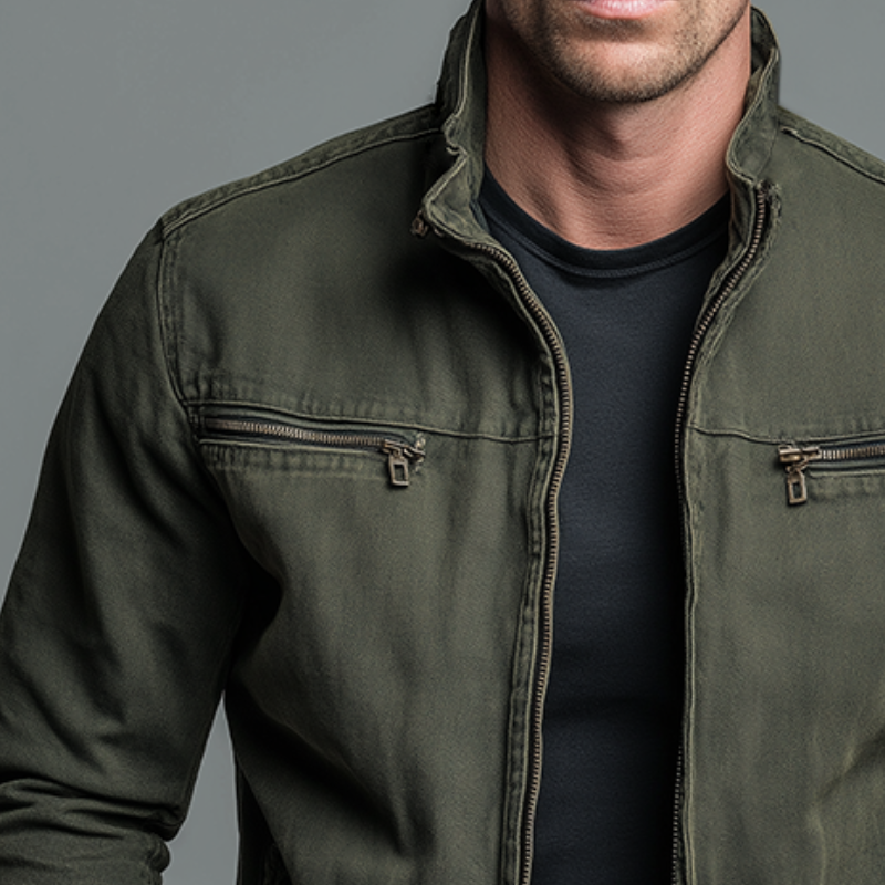 Marion | Men's Zip Jacket - Vintage Washed