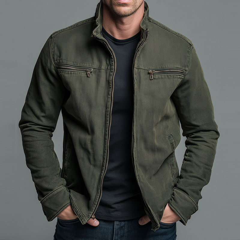 Marion | Men's Zip Jacket - Vintage Washed