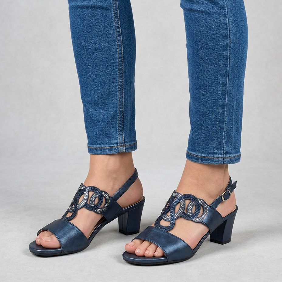 Elegant comfort sandals with a stylish heel