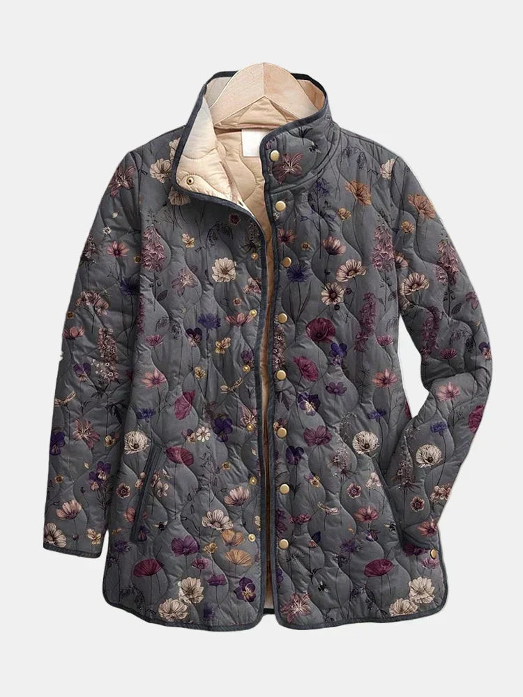Amaya | Vintage Floral Print Quilted Jacket