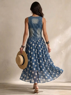 Elegant long dress with flattering V-neck
