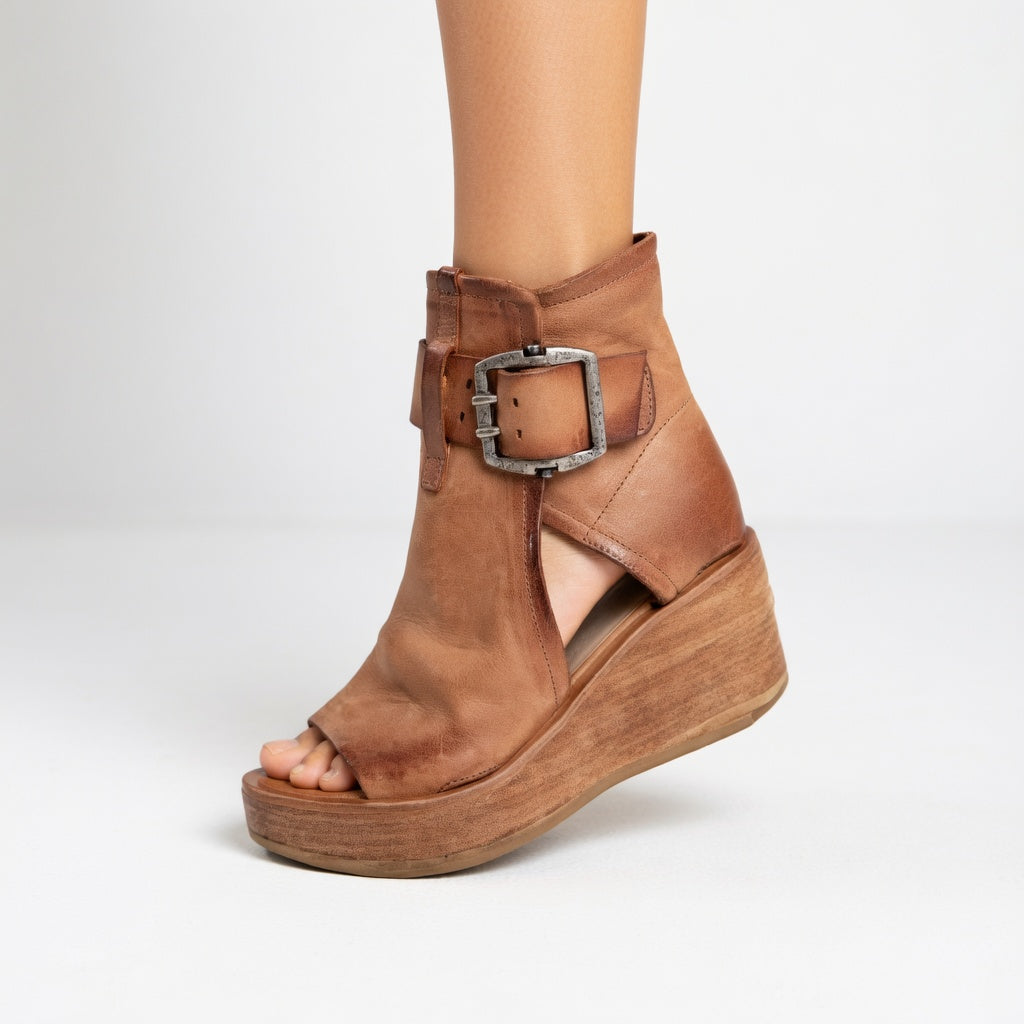 Elegant open wedge ankle boots for all-day comfort