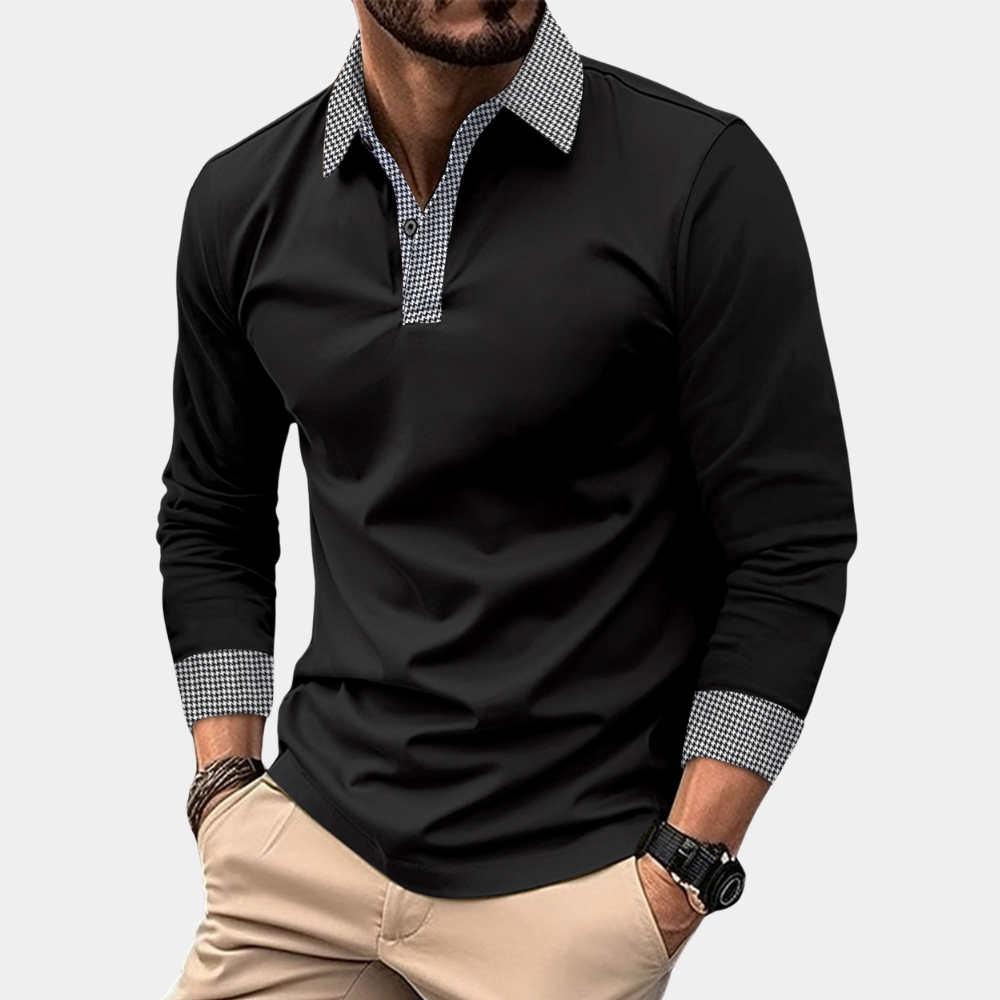 Men’s long-sleeved polo shirt