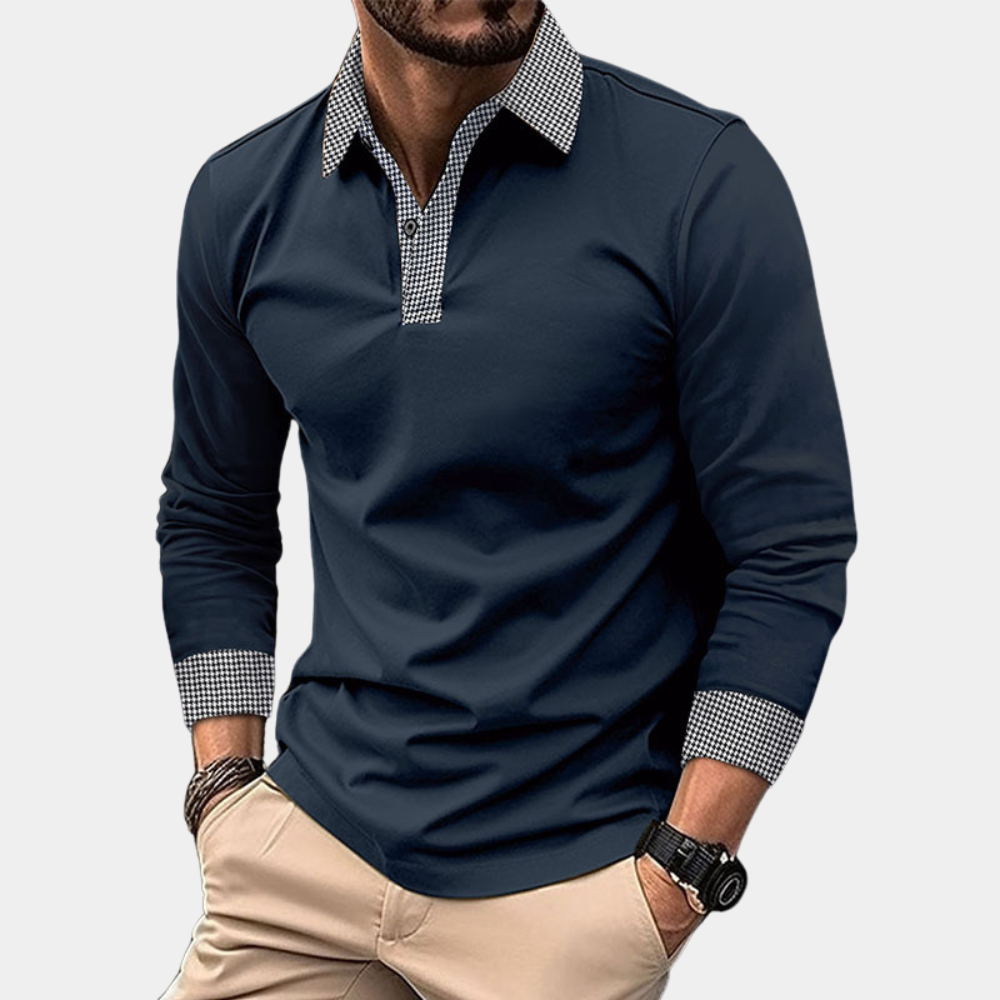 Men’s long-sleeved polo shirt