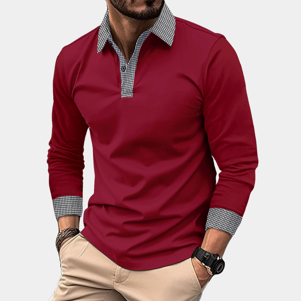 Men’s long-sleeved polo shirt