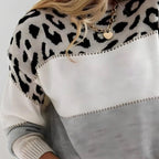 Elegant comfort with a bold leopard print jumper