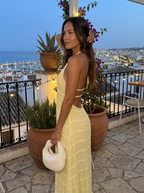 Elegant halter neck summer dress for effortless sophistication