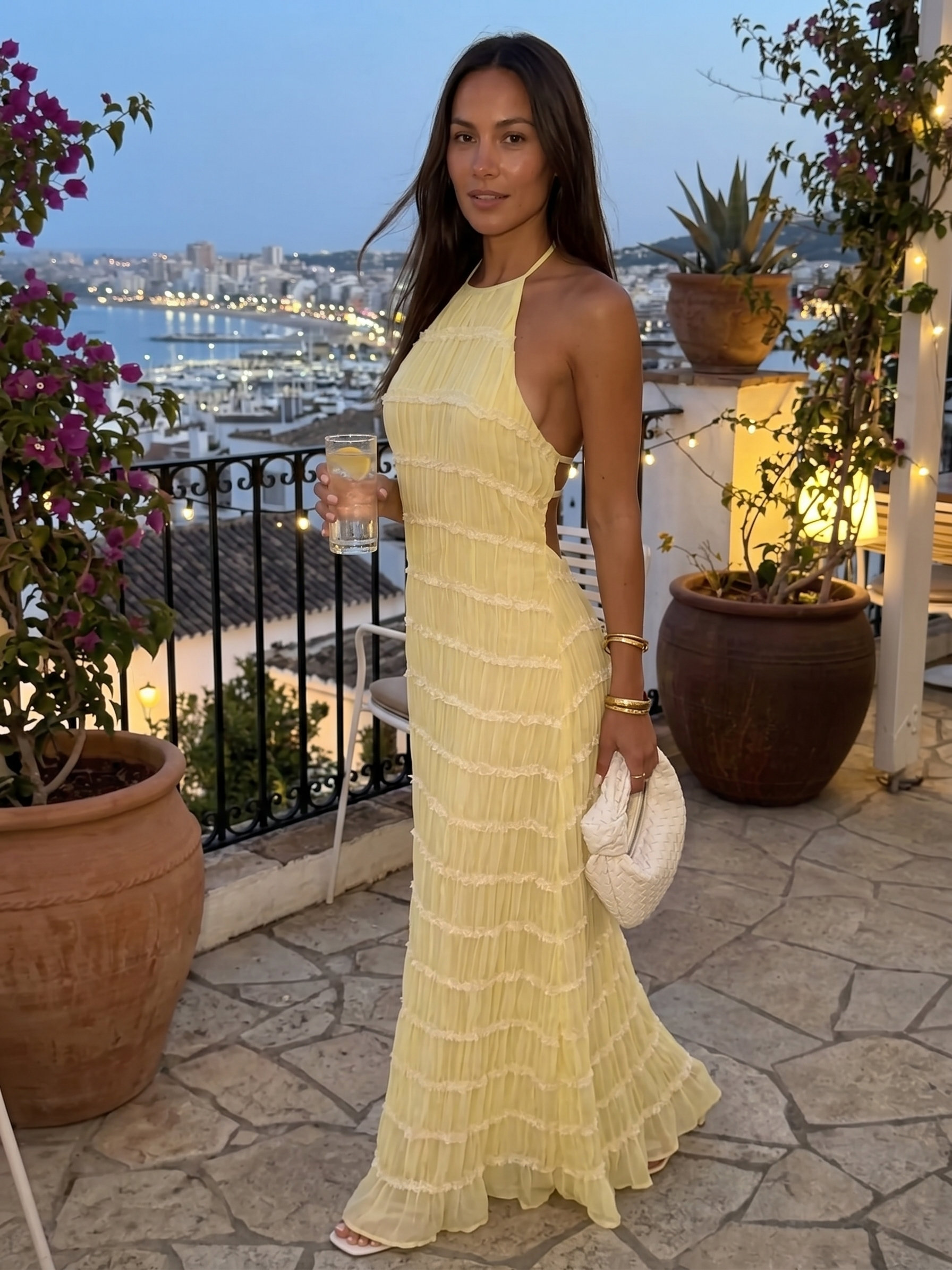 Elegant halter neck summer dress for effortless sophistication