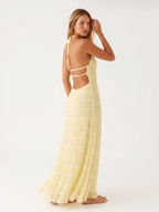Elegant halter neck summer dress for effortless sophistication