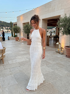 Elegant halter neck summer dress for effortless sophistication
