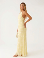 Elegant halter neck summer dress for effortless sophistication