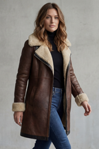 Isla | Leather Shearling Lined Longline Coat
