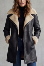 Isla | Leather Shearling Lined Longline Coat
