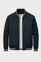Men's Bomber Jacket with Zip and Stand-Up Collar