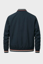 Men's Bomber Jacket with Zip and Stand-Up Collar