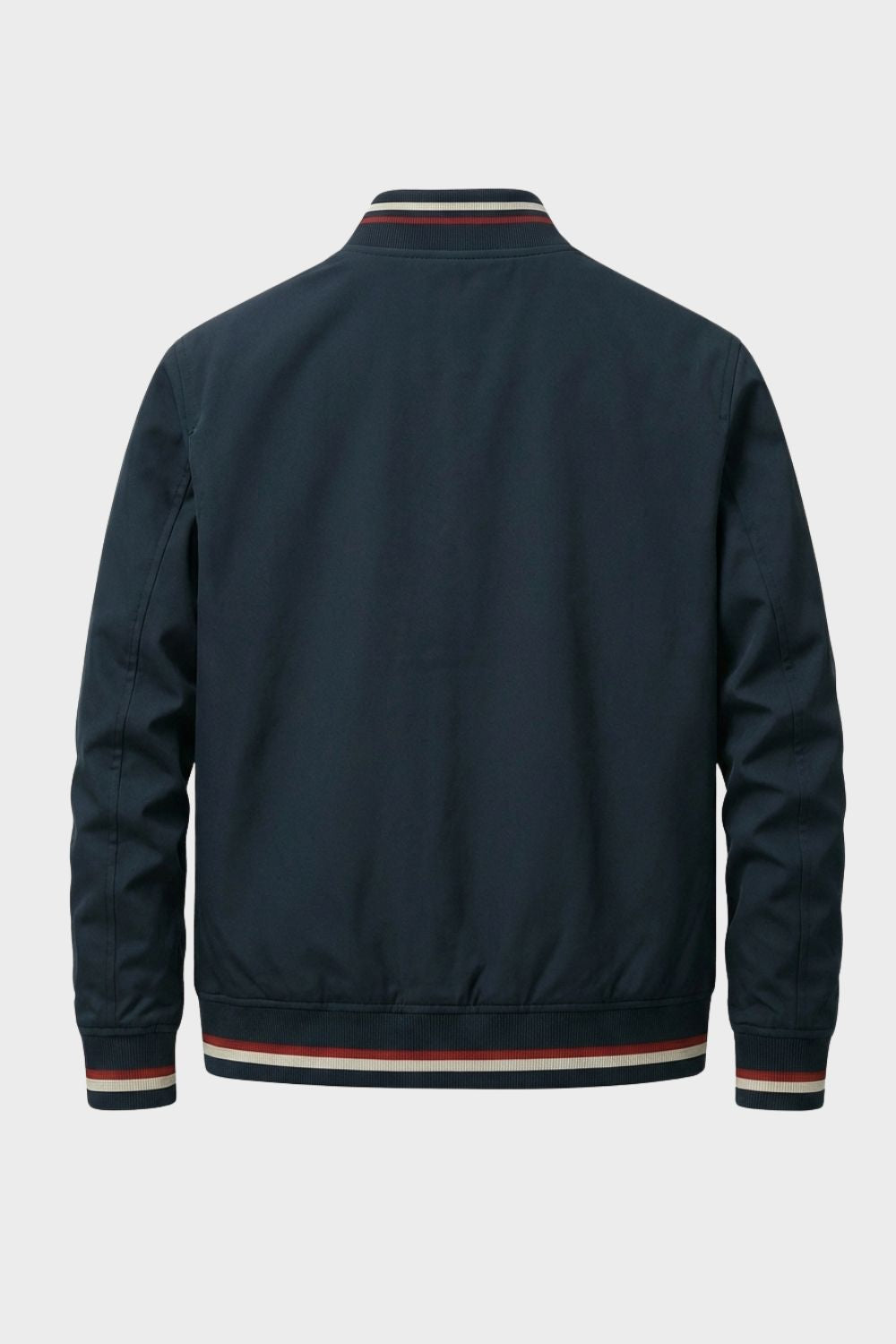 Men's Bomber Jacket with Zip and Stand-Up Collar