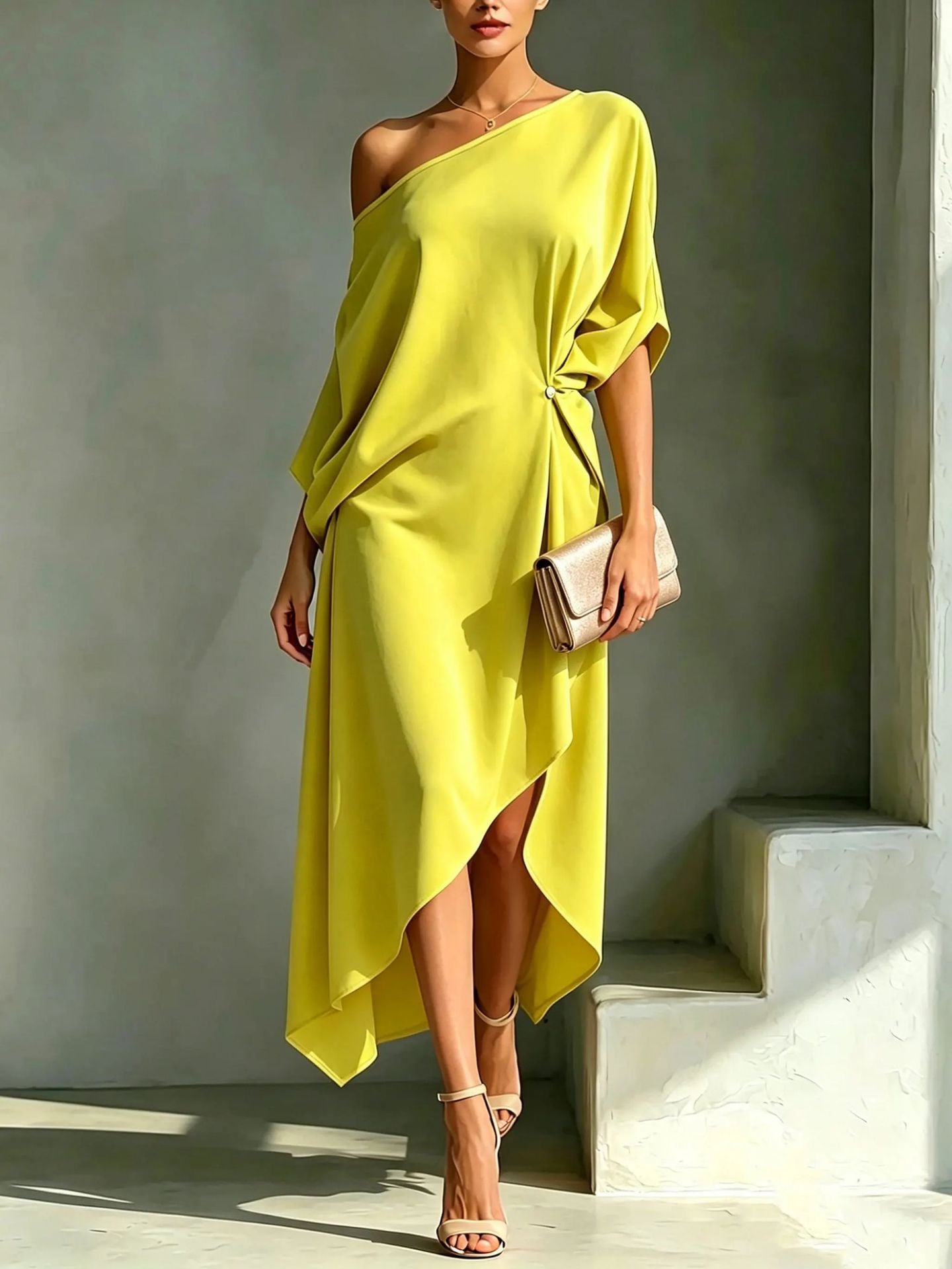 Elegant asymmetrical dress for effortless summer style