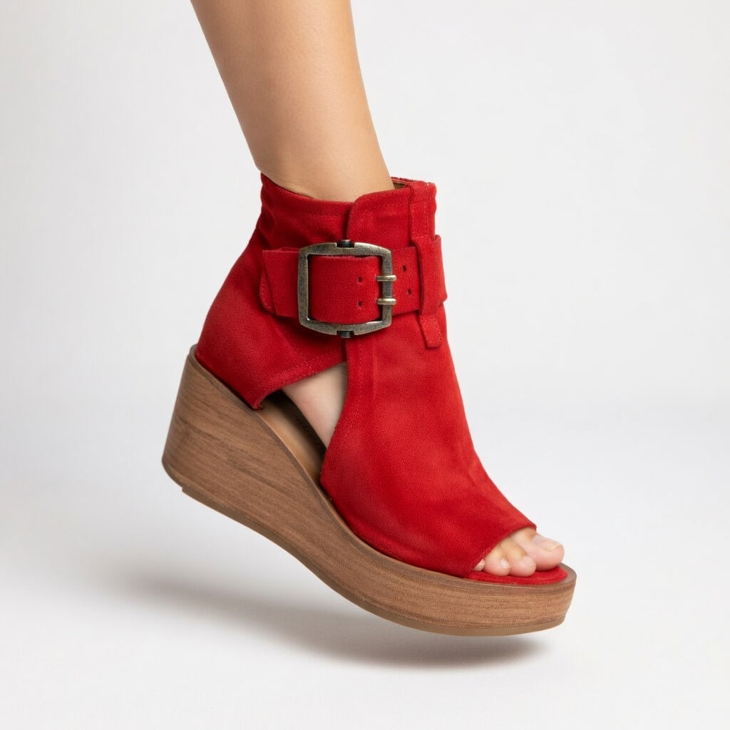 Elegant open wedge ankle boots for all-day comfort