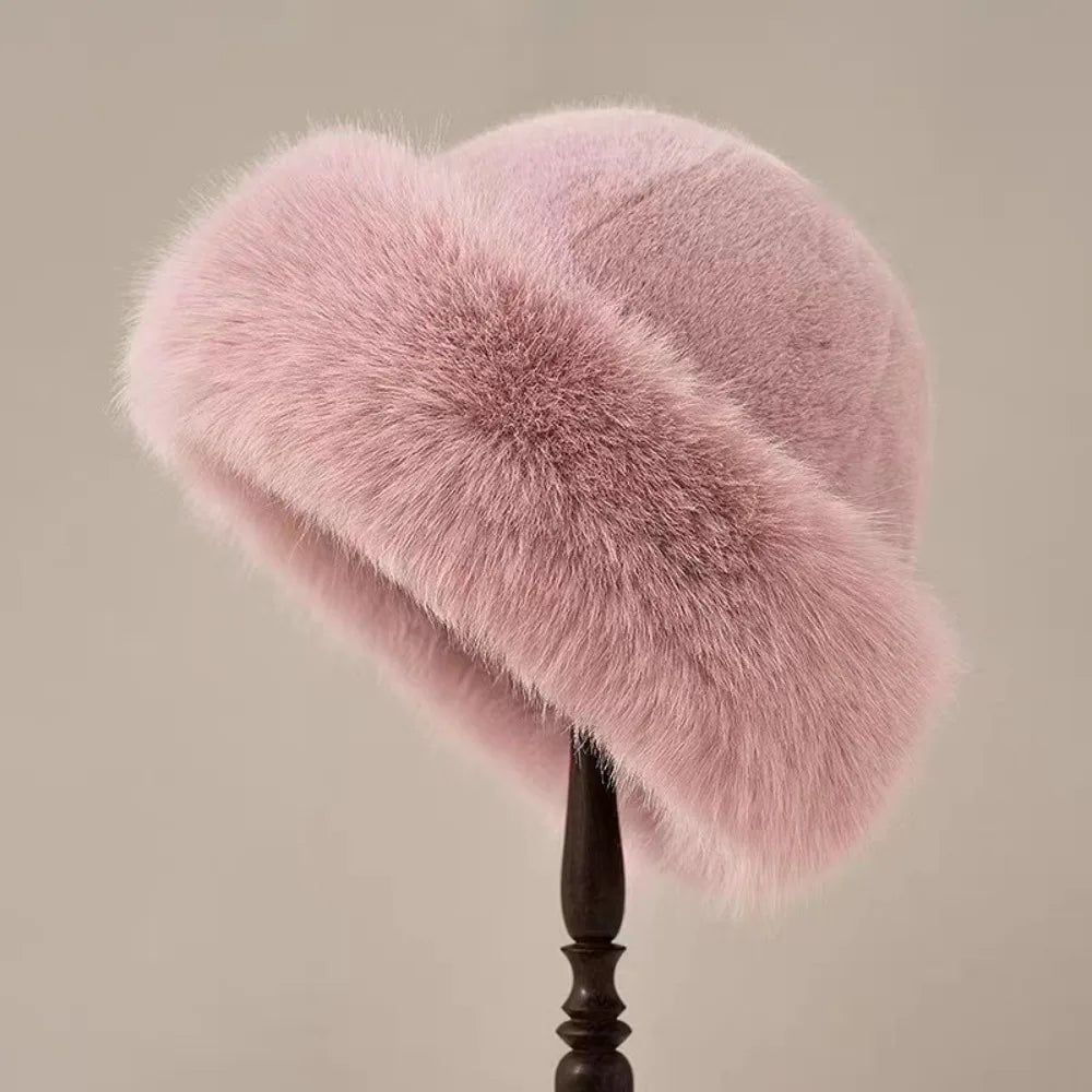 Hazel | Fluffy Faux Fur Bucket Hat