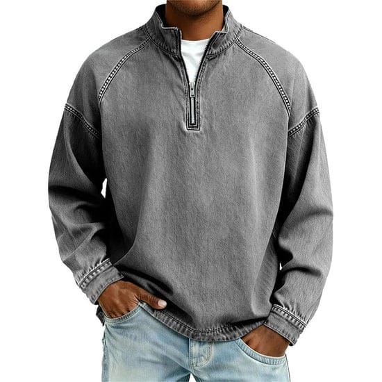 Men's Vintage Long Sleeve Quarter-Zip Shirt