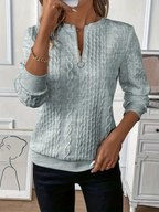 Amalie - Ladies' zip-up cable knit jumper