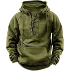 DUNCAN | Lace-up hoodie with a kangaroo pocket