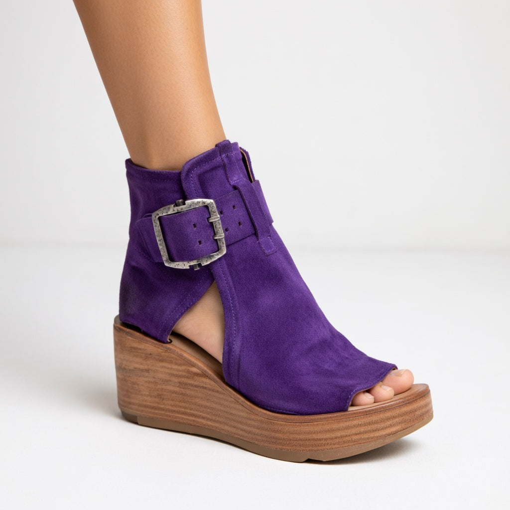 Elegant open wedge ankle boots for all-day comfort