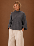 Chunky Knit jumper for Women - Mock Neck Oversized