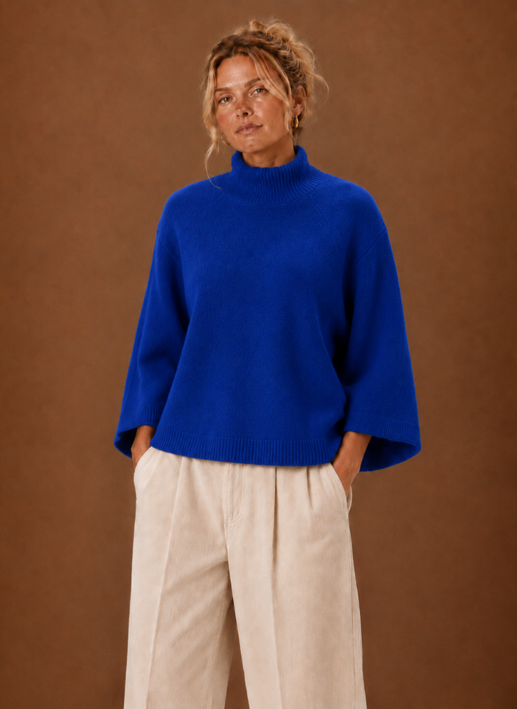 Chunky Knit jumper for Women - Mock Neck Oversized
