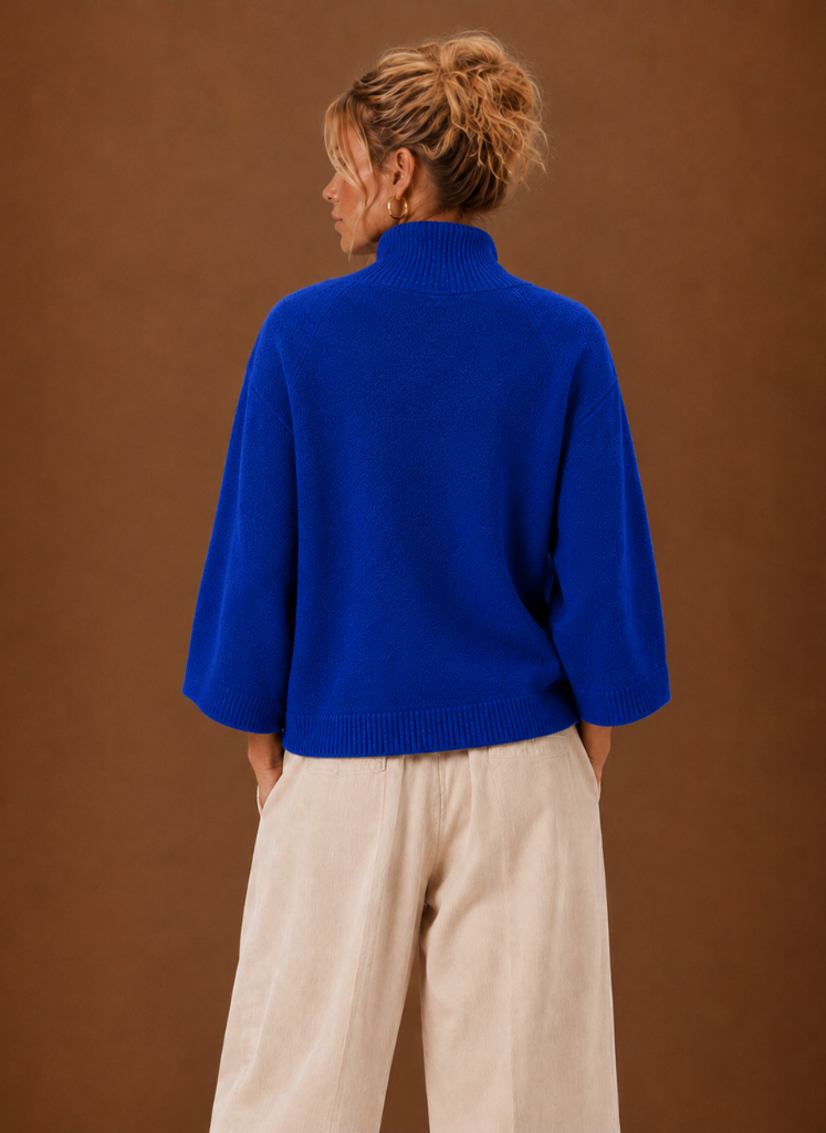 Chunky Knit jumper for Women - Mock Neck Oversized