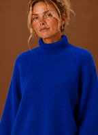Chunky Knit jumper for Women - Mock Neck Oversized