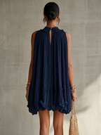 Effortlessly Elegant Mini Dress with Balloon Hem