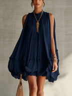 Effortlessly Elegant Mini Dress with Balloon Hem