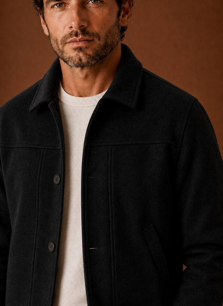 Men's Button-Front Casual Shirt Jacket